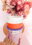 Floral Neoprene Coffee Sleeve | Reusable Insulated Drink Holder (16oz, 24oz)