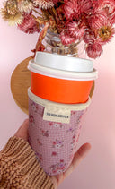 Floral Neoprene Coffee Sleeve | Reusable Insulated Drink Holder (16oz, 24oz)