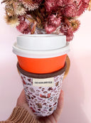 Floral Neoprene Coffee Sleeve | Reusable Insulated Drink Holder (16oz, 24oz)