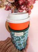 Floral Neoprene Coffee Sleeve | Reusable Insulated Drink Holder (16oz, 24oz)