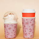 Floral Neoprene Coffee Sleeve | Reusable Insulated Drink Holder (16oz, 24oz)