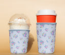 Floral Neoprene Coffee Sleeve | Reusable Insulated Drink Holder (16oz, 24oz)