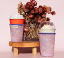Floral Neoprene Coffee Sleeve | Reusable Insulated Drink Holder (16oz, 24oz)