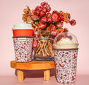 Floral Neoprene Coffee Sleeve | Reusable Insulated Drink Holder (16oz, 24oz)