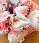 Handmade XL Satin Scrunchie: Sakura Hair Tie: large scrunchies
