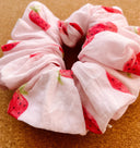 Strawberry Scrunchie: Handmade Cotton Hair Accessory