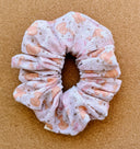 Halloween Pumpkin Seersucker Scrunchie: XL Cotton Hair Tie