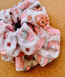 Christmas Bears Scrunchie: Handmade Cotton Seersucker XL Hair Tie