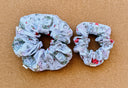 Christmas Toile Scrunchie: Handmade Cotton Seersucker XL Hair Tie