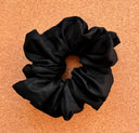 Black Linen Scrunchie: Handmade Sustainable Hair Tie