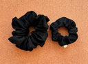 Black Linen Scrunchie: Handmade Sustainable Hair Tie