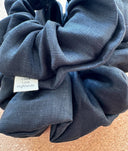 Black Linen Scrunchie: Handmade Sustainable Hair Tie
