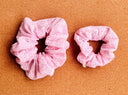 Pink Eyelet Scrunchie: Embroidered Cotton Hair Tie