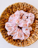 Halloween Pumpkin Seersucker Scrunchie: XL Cotton Hair Tie