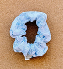 Handmade Christmas Toile Scrunchie: XL Cotton Seersucker