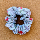 Christmas Toile Scrunchie: Handmade Cotton Seersucker XL Hair Tie