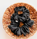 Black Linen Scrunchie: Handmade Sustainable Hair Tie