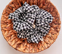 Handmade Black & White Gingham Scrunchie: Cotton Hair Tie