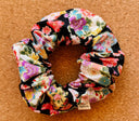 Japanese Floral Scrunchie: Handmade Cotton Blend Hair Tie