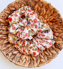Japanese Floral Scrunchie: XL Cotton Blend Hair Tie