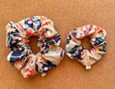 Handmade XL Scrunchie: Japanese Navy Floral Cotton Blend