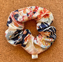 Handmade XL Scrunchie: Japanese Navy Floral Cotton Blend