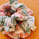 Pink Poinsettia Christmas Scrunchie