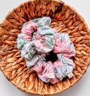 Pink Poinsettia Christmas Scrunchie