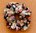 Japanese Floral Scrunchie: Handmade Cotton Blend Hair Tie