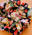Japanese Floral Scrunchie: Handmade Cotton Blend Hair Tie