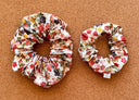Japanese Floral Scrunchie: XL Cotton Blend Hair Tie