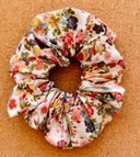 Japanese Floral Scrunchie: XL Cotton Blend Hair Tie