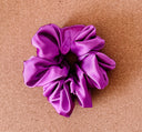 Handmade Orchid Satin Scrunchie: XL Boho Hair Tie