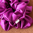 Handmade Orchid Satin Scrunchie: XL Boho Hair Tie