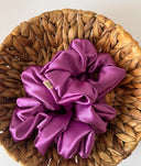 Handmade Orchid Satin Scrunchie: XL Boho Hair Tie