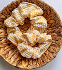 Yellow Stripe Crinkle Scrunchie