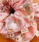 Gumnut Babies Scrunchie: Pink Floral XXL Cotton Hair Tie