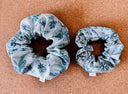Blue Floral Scrunchie: Handmade Cotton Cottagecore Hair Tie