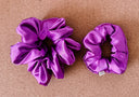 Handmade Orchid Satin Scrunchie: XL Boho Hair Tie