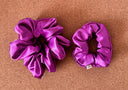 Handmade Orchid Satin Scrunchie: XL Boho Hair Tie