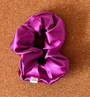 Handmade Orchid Satin Scrunchie: XL Boho Hair Tie