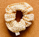 Yellow Stripe Crinkle Scrunchie