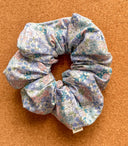 Blossom Floral Scrunchie: Blue Cotton XL Hair Tie