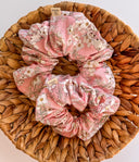 Gumnut Babies Scrunchie: Pink Floral XXL Cotton Hair Tie