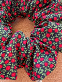 Black Floral Scrunchie | XL scrunchies | teacher's gift | mini me | gift's for her