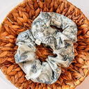 Blue Floral Scrunchie: Handmade Cotton Cottagecore Hair Tie