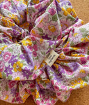 Blossom Scrunchie: XL Floral Cotton Hair Tie