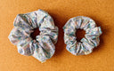 Blossom Floral Scrunchie: Blue Cotton XL Hair Tie