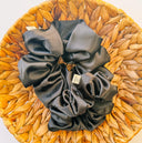 Handmade Black Satin XL Scrunchie: Boho Hair Tie