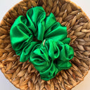 Green Satin Christmas Scrunchie | XL scrunchie
